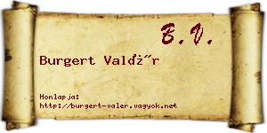 Burgert Valér névjegykártya
